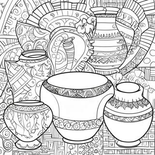 Colorful Pottery Designs Coloring Page 30625-24228