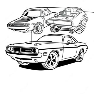 Classic Dodge Challenger Coloring Page 30655-24245