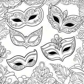 Masquerade Masks Coloring Pages