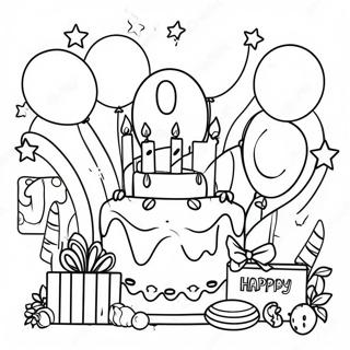 Happy 10th Birthday Coloring Pages