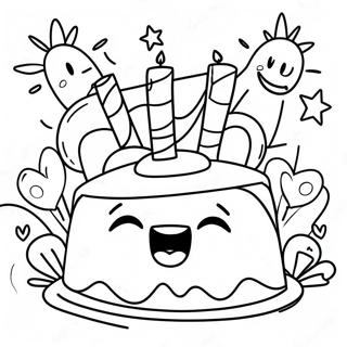 Happy 10th Birthday Celebration Coloring Page 30714-24282