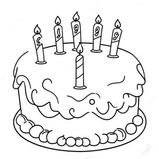 Colorful 10th Birthday Cake Coloring Page 30715-24285