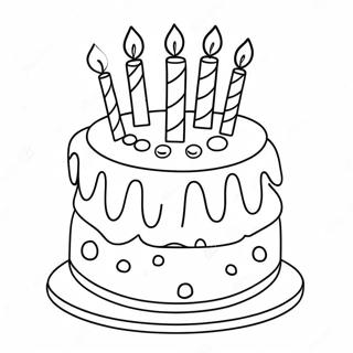 Colorful 10th Birthday Cake Coloring Page 30715-24286