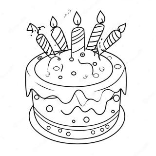 Colorful 10th Birthday Cake Coloring Page 30715-24287