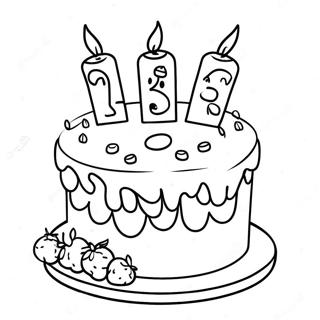 Colorful 10th Birthday Cake Coloring Page 30715-24288