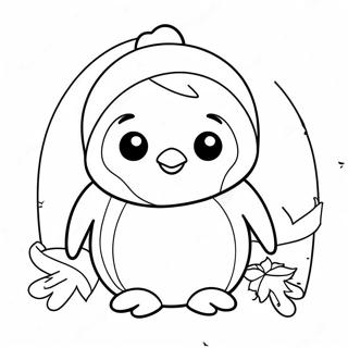 Cute Christmas Penguin Coloring Pages