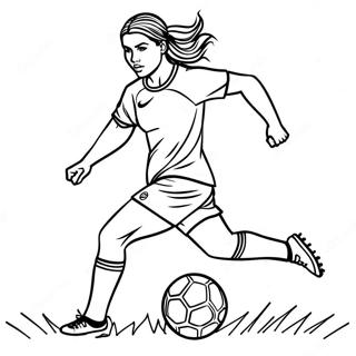 Alex Morgan Kicking The Ball Coloring Page 30785-24341