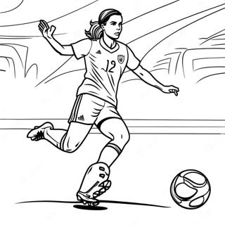 Alex Morgan Kicking The Ball Coloring Page 30785-24343