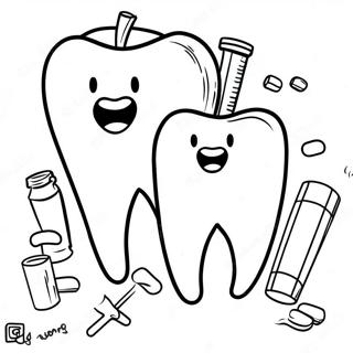 Dental Health Teeth Coloring Page 30794-24345