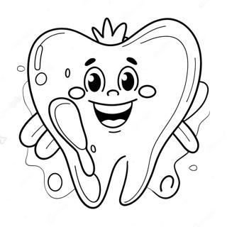 Happy Tooth Character Coloring Page 30795-24353