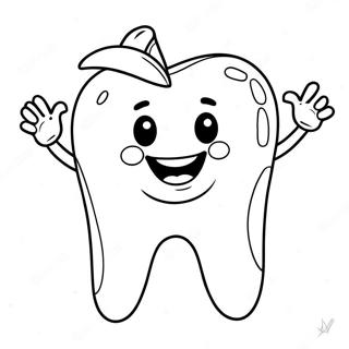 Happy Tooth Character Coloring Page 30795-24354