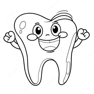 Happy Tooth Character Coloring Page 30795-24356