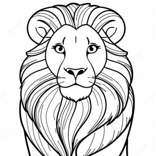 Realistic Lion Coloring Page 3080-2462