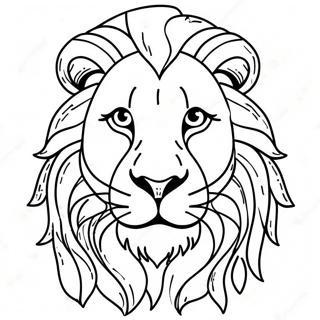 Realistic Lion Coloring Page 3080-2463