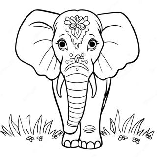 Majestic Elephant Coloring Page 3081-2466