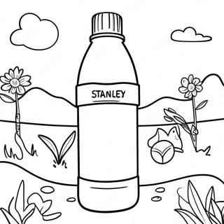 Colorful Stanley Water Bottle In Nature Coloring Page 30825-24381