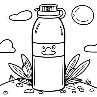 Colorful Stanley Water Bottle In Nature Coloring Page 30825-24383