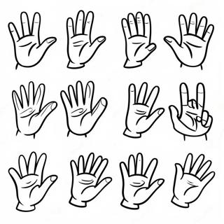 Colorful Asl Hand Signs Coloring Page 30845-24394