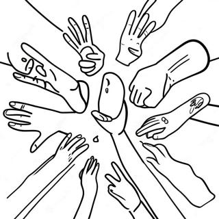 Colorful Asl Hand Signs Coloring Page 30845-24396