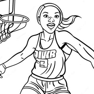 Page À Colorier De Joueur De La Wnba En Train De Dunker 30855-24397