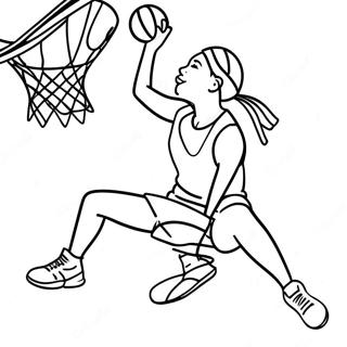 Page À Colorier De Joueur De La Wnba En Train De Dunker 30855-24398