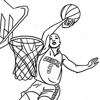 Page À Colorier De Joueur De La Wnba En Train De Dunker 30855-24400