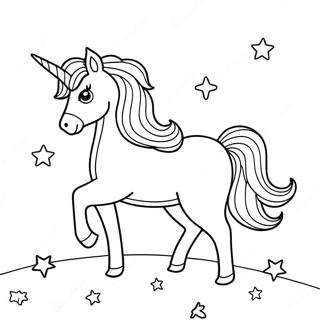 Dreamy Unicorn In A Starry Sky Coloring Page 30875-24415