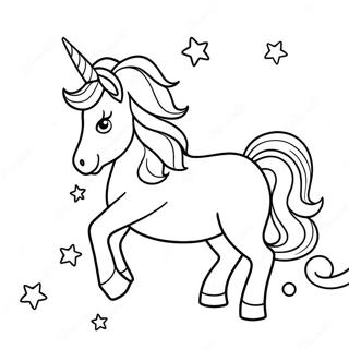 Dreamy Unicorn In A Starry Sky Coloring Page 30875-24416