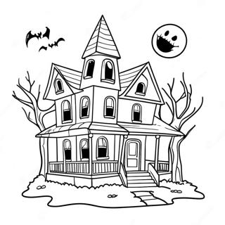 Creepy Haunted House Coloring Page 30955-24494