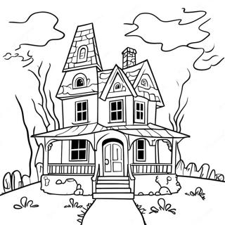 Creepy Haunted House Coloring Page 30955-24495