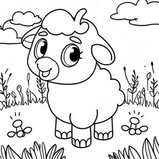 Cute Suzy Sheep In The Meadow Coloring Page 30975-24482