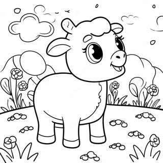 Cute Suzy Sheep In The Meadow Coloring Page 30975-24483