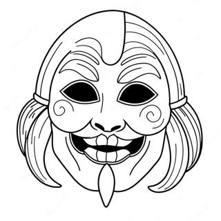 Halloween Mask Coloring Pages