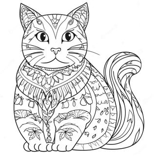 Cat Coloring Page For Adults 31014-24525