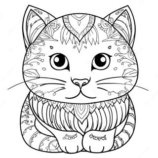 Cat Coloring Page For Adults 31014-24526