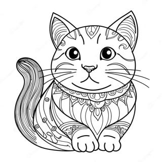 Cat Coloring Page For Adults 31014-24527