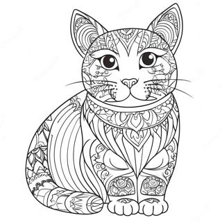 Cat Coloring Page For Adults 31014-24528