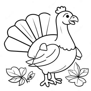 Adorable Thanksgiving Turkey Coloring Page 3101-2469