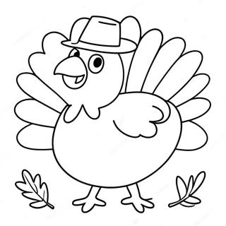 Adorable Thanksgiving Turkey Coloring Page 3101-2470