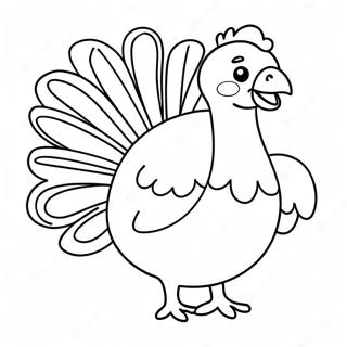 Adorable Thanksgiving Turkey Coloring Page 3101-2471