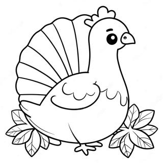 Adorable Thanksgiving Turkey Coloring Page 3101-2472