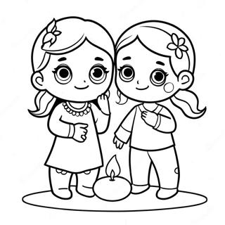 Kindergarten Diwali Coloring Pages