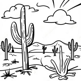 Colorful New Mexico Desert Landscape Coloring Page 31174-24646