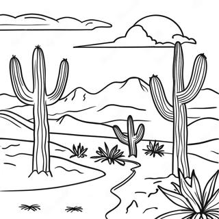 Colorful New Mexico Desert Landscape Coloring Page 31174-24647