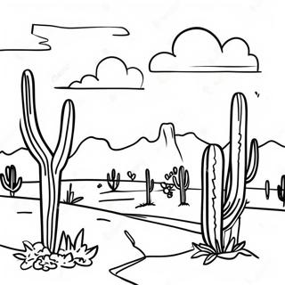 Colorful New Mexico Desert Landscape Coloring Page 31174-24648