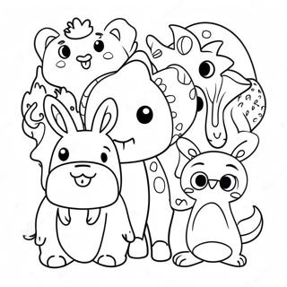 Whimsical Doodle Animals Coloring Page 311-246