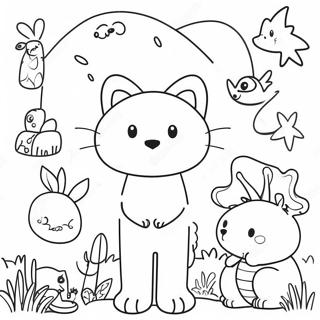 Whimsical Doodle Animals Coloring Page 311-247