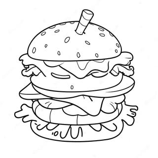 Pagini De Colorat Cu Krabby Patty Delicios Cu Toppinguri 31214-24670