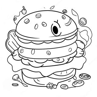 Pagini De Colorat Cu Krabby Patty Delicios Cu Toppinguri 31214-24672