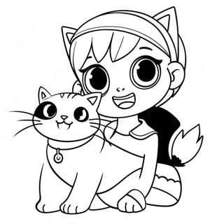 Adventurous Marinette With Cat Noir Coloring Page 31224-24686